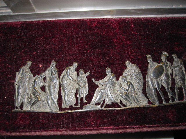 Ancient Scene. Small Neoclassical Bronze Frieze