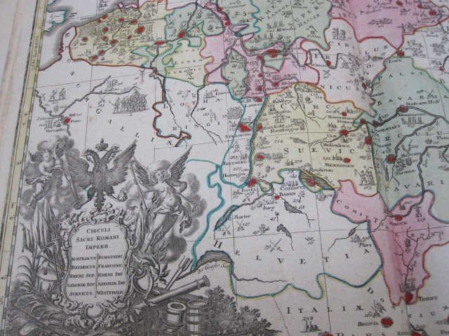 Carte Historique De l'Empire Romain Germanique. Par Matthieu Setter. Siècle XVIII-photo-4