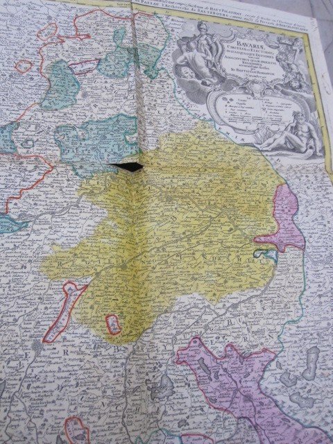 Large Map Of Bavaria By Jean-baptiste Homannum. 18th Century