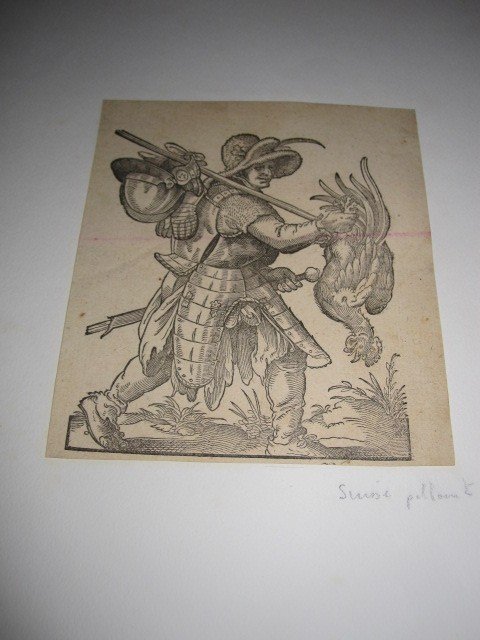 Soldiers. Three Xylographic Engravings From The Sixteenth Century-photo-2