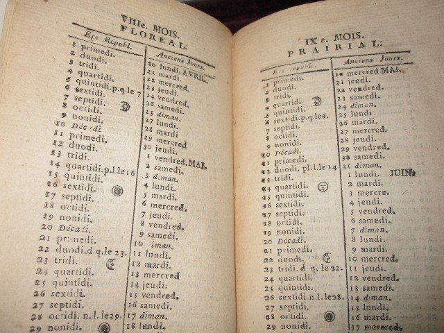 Almanach Des Prisons. An III De La République (1795) Calendrier Des Royalistes Emprisonnés-photo-2
