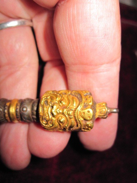 Tibetan Phurba In Iron And Gold. High Quality Work Dating Perhaps From The 19th Century.-photo-7