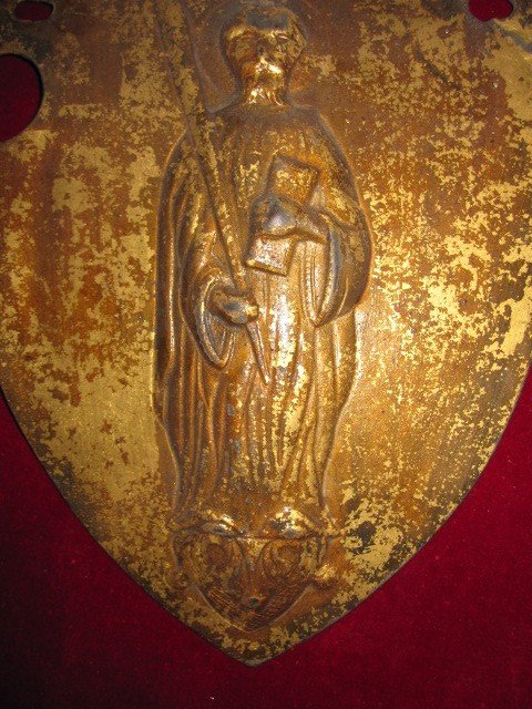Embossed Iron Sheet Shield. Century Fence Ornament. XV Or XVI-photo-2