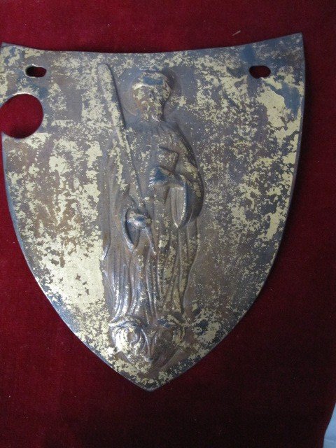 Embossed Iron Sheet Shield. Century Fence Ornament. XV Or XVI-photo-4