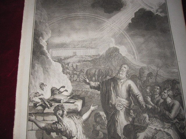 Sacrifice Of Noah After The Landing Of The Ark. Copper Engraving. Signed: J. Van Vianen-photo-4