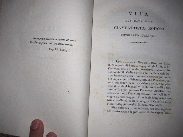 Vie De l'Imprimeur Bodoni Et Catalogue De Ses éditions. Parme : Imprimerie Ducale 1816-photo-4