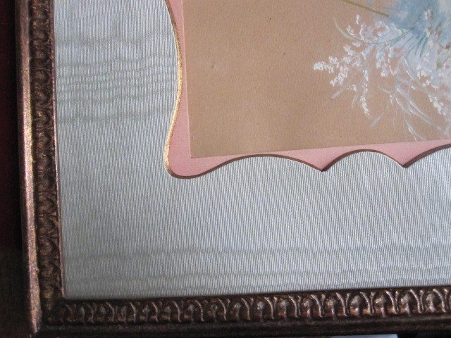 Scène Galante De Style XVIIIe Siècle. Aquarelle Sur Papier Du 19ème Siècle-photo-2