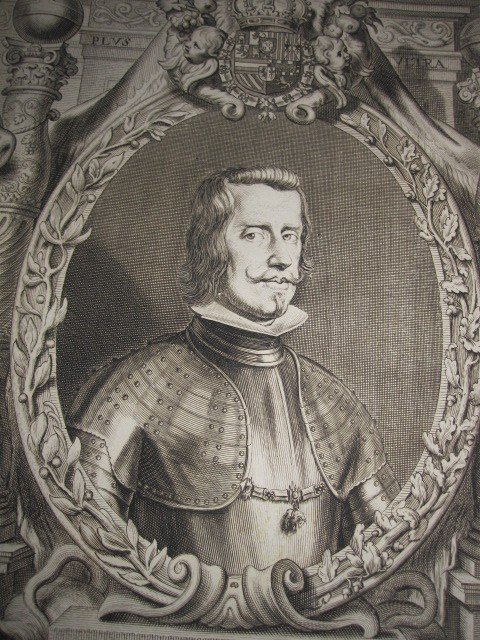 Philippe Iv. Roi d'Espagne Et Des Indes. Gravure Sur Cuivre De S. XVII.-photo-3