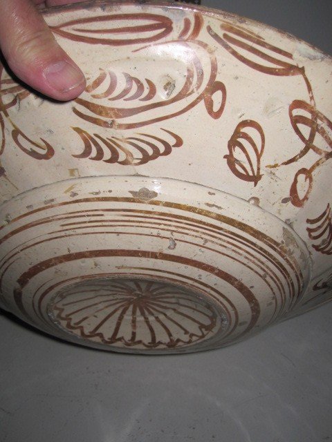 Grande Assiette En Céramique Hispanique Mauresque Aux Reflets Dorés De Manises. Siècle XVI-photo-7
