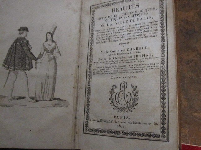 Beautés Historiques De Paris. 1822. 2 Volumes, Avec Plan Et Gravures.-photo-2
