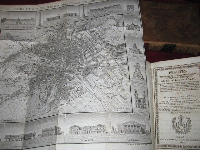 Historic Beauties Of Paris. 1822. 2 Volumes, With Plan And Engravings.