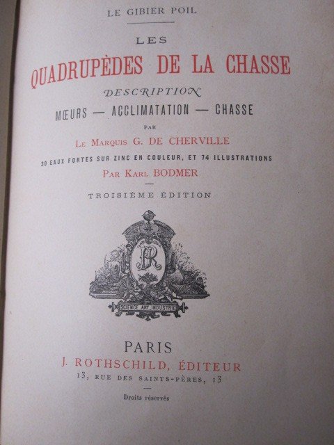 Chasse. élégante édition Rothschild Sur Quadrupèdes. Magnifiques Illustrations : 30 Gravures Et-photo-2