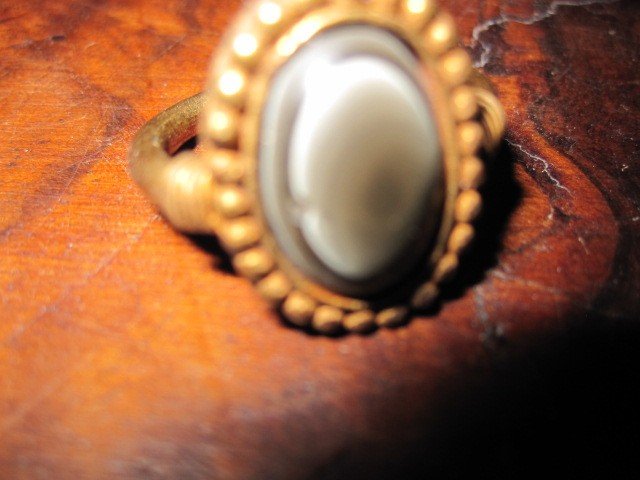 Bague Romaine Ou Byzantine Avec Agate "oeil De Chat", Monture Originale En Or Ou électrum-photo-2