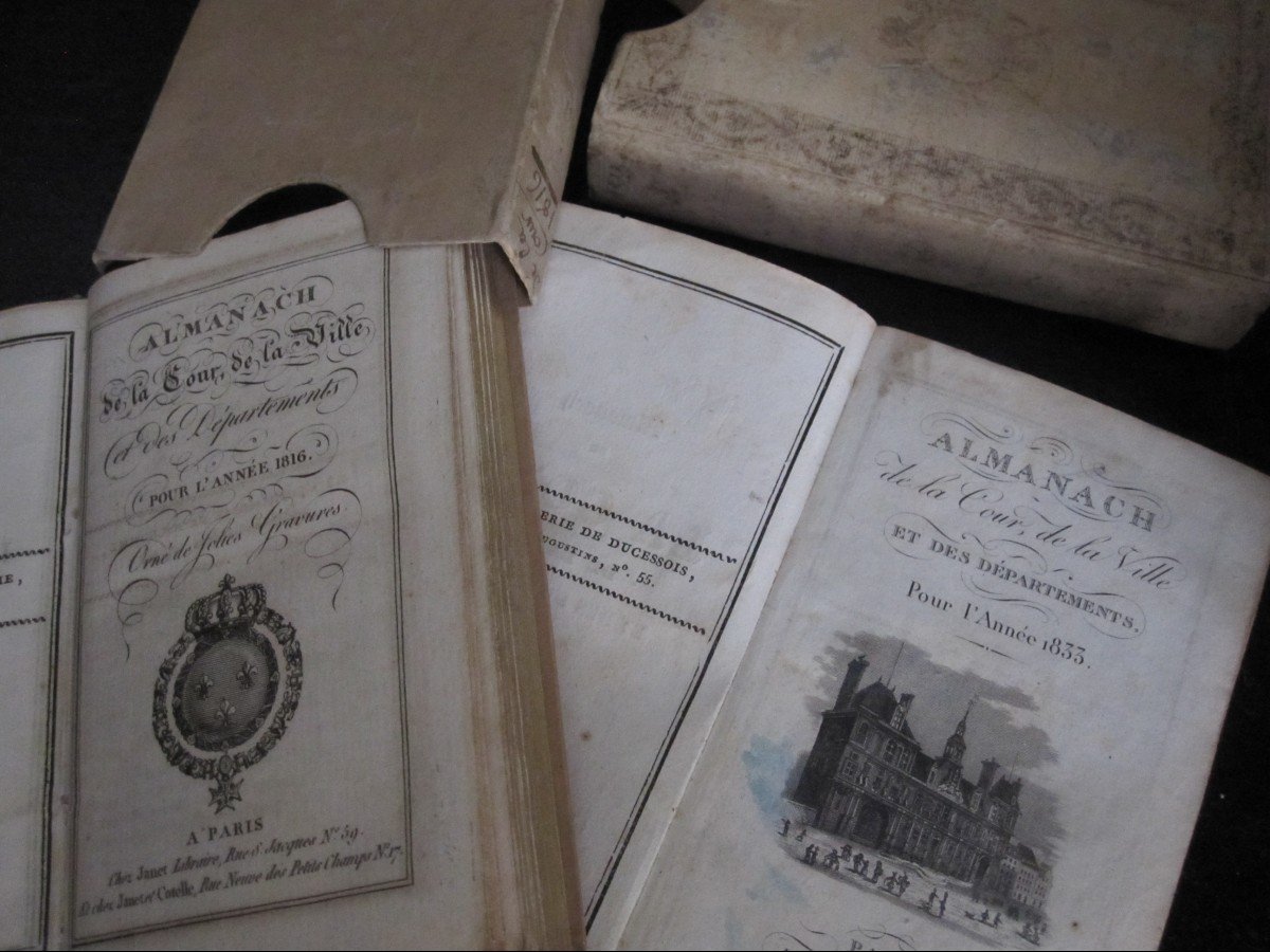 Two Almanacs Of The Court, Of The City... 1816 And 1833. Original Cardboard Covers. 