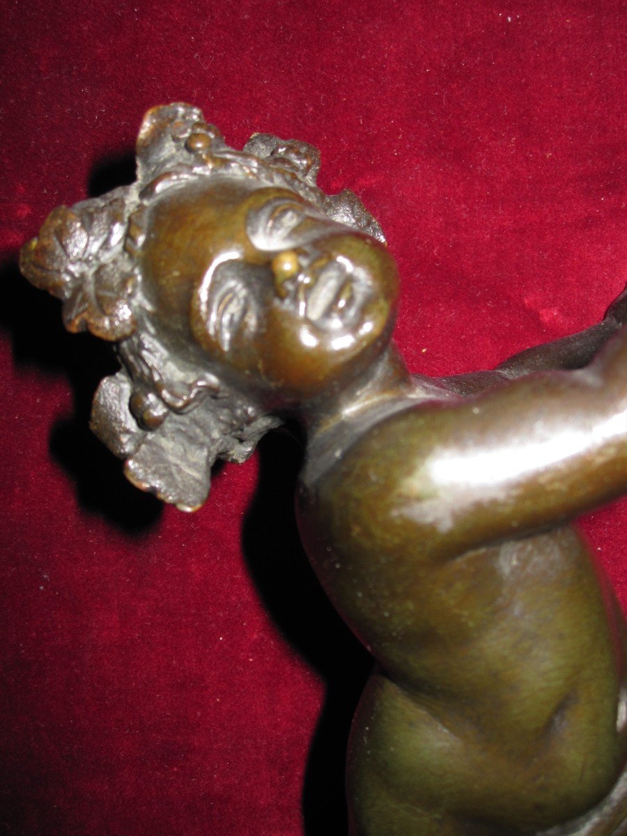 Couple d'Enfants Bacchantes Dansant En Bronze. Socles En Marbre. 19ème Siècle-photo-5