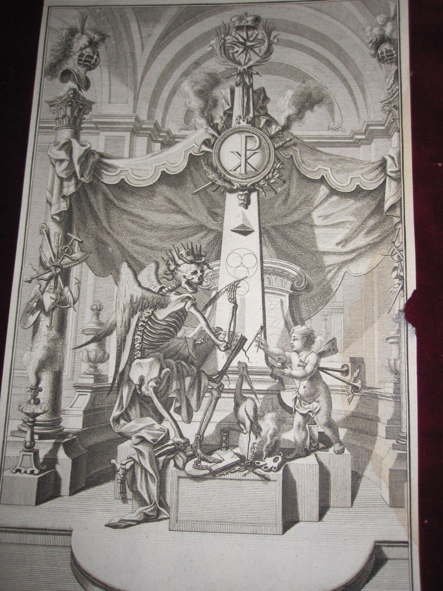 Memento Mori. Baroque Catafalque Engraving With Allegories Of Death-photo-5