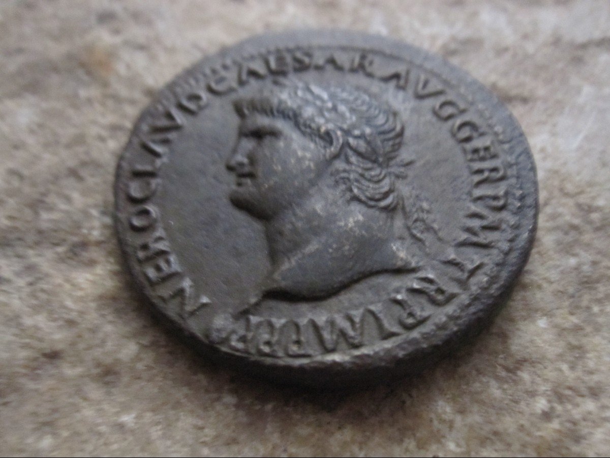 Sesterce Of Nero Bust Of Great Realism. Reverse: Anona Augusta Ceres.-photo-6