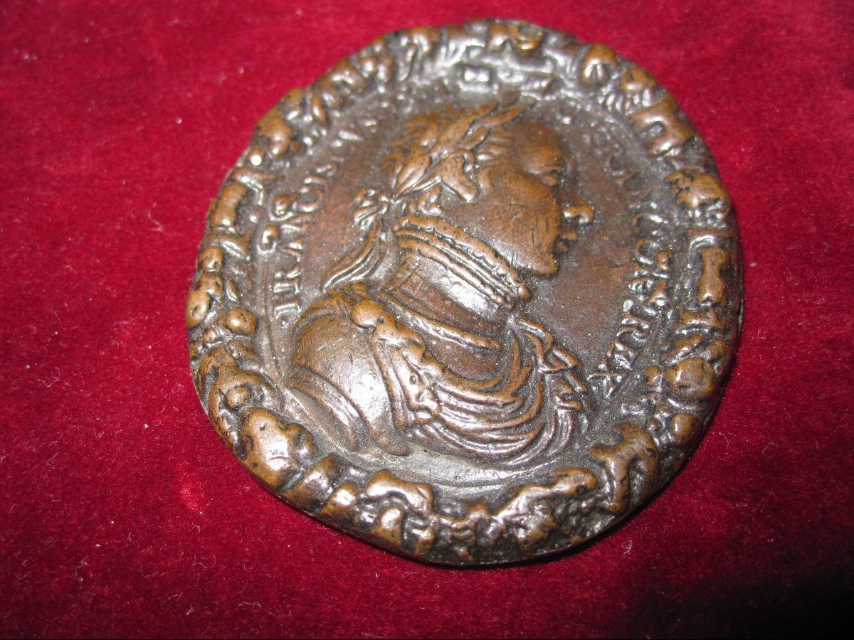 16th Century Single-sided Bronze Medal Of Francisco-photo-7