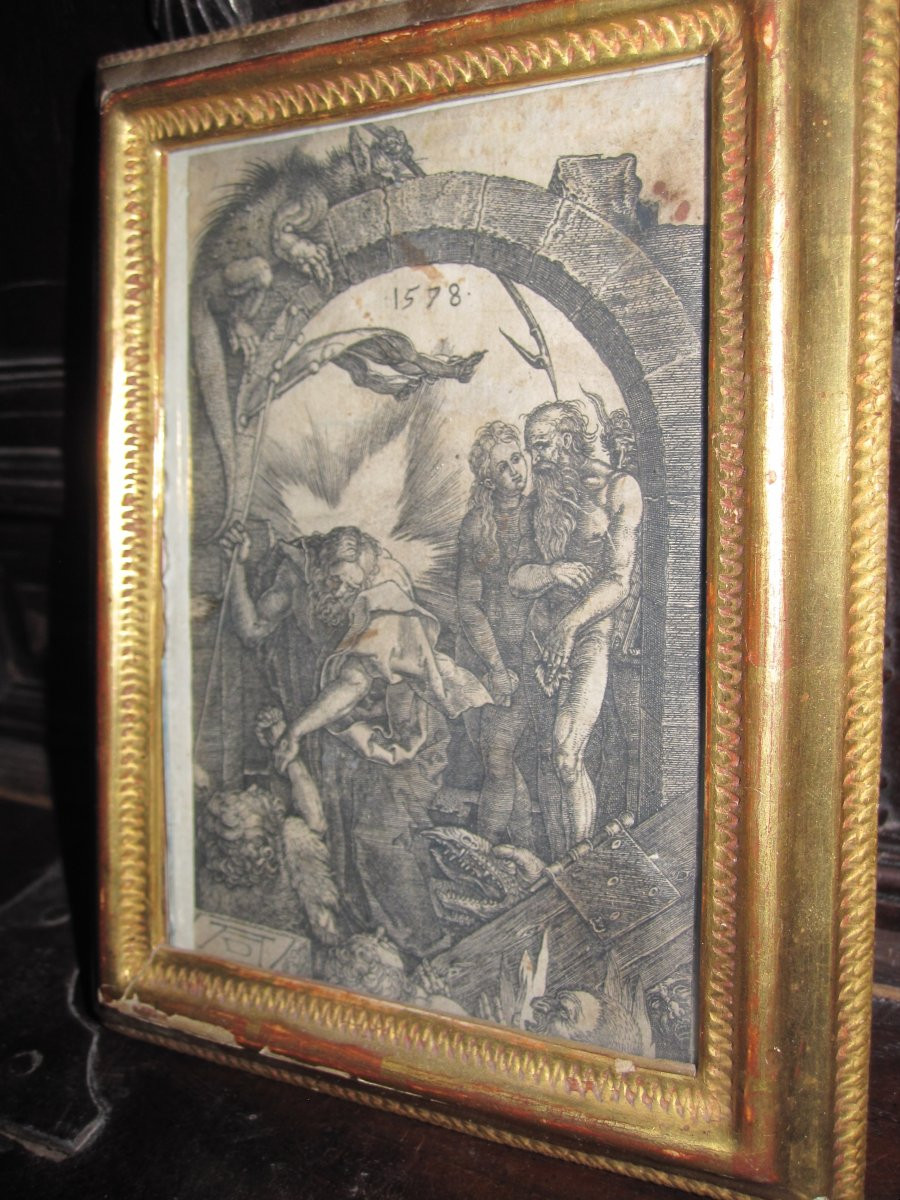 The Descent Of Christ Into Hell. Engraving By Albrecht Dürer Dated 1578.-photo-2