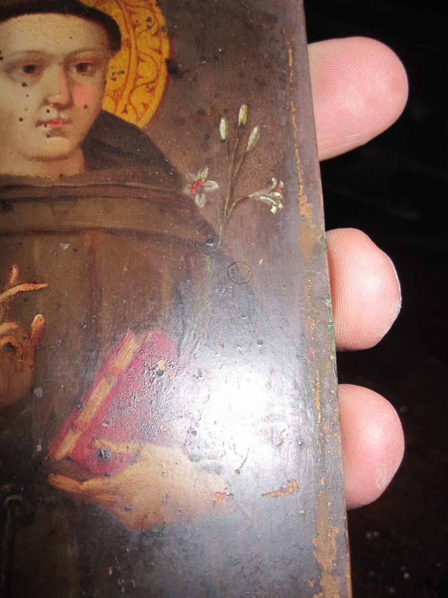 Saint Bonaventure. Oil On Copper, 16th Century. Italian School.-photo-2