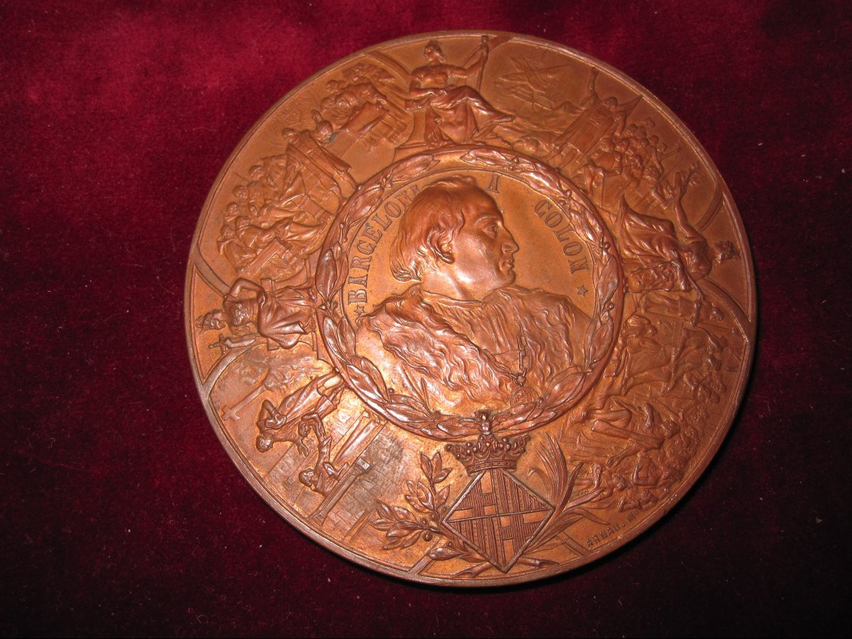 Christopher Columbus. Fourth Centenary Of The Discovery Of The Americas. 1492–1892. Medal -photo-2