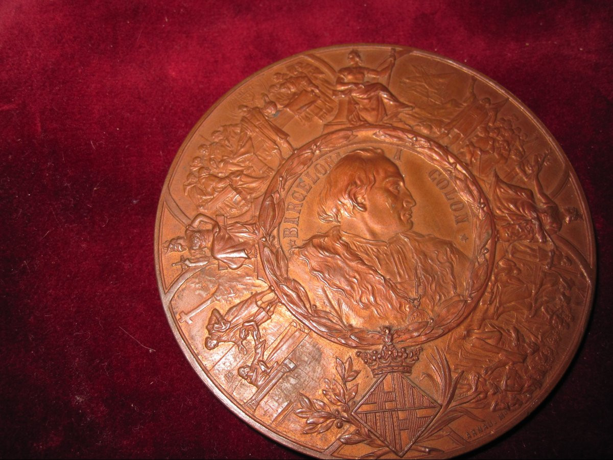 Christopher Columbus. Fourth Centenary Of The Discovery Of The Americas. 1492–1892. Medal -photo-4