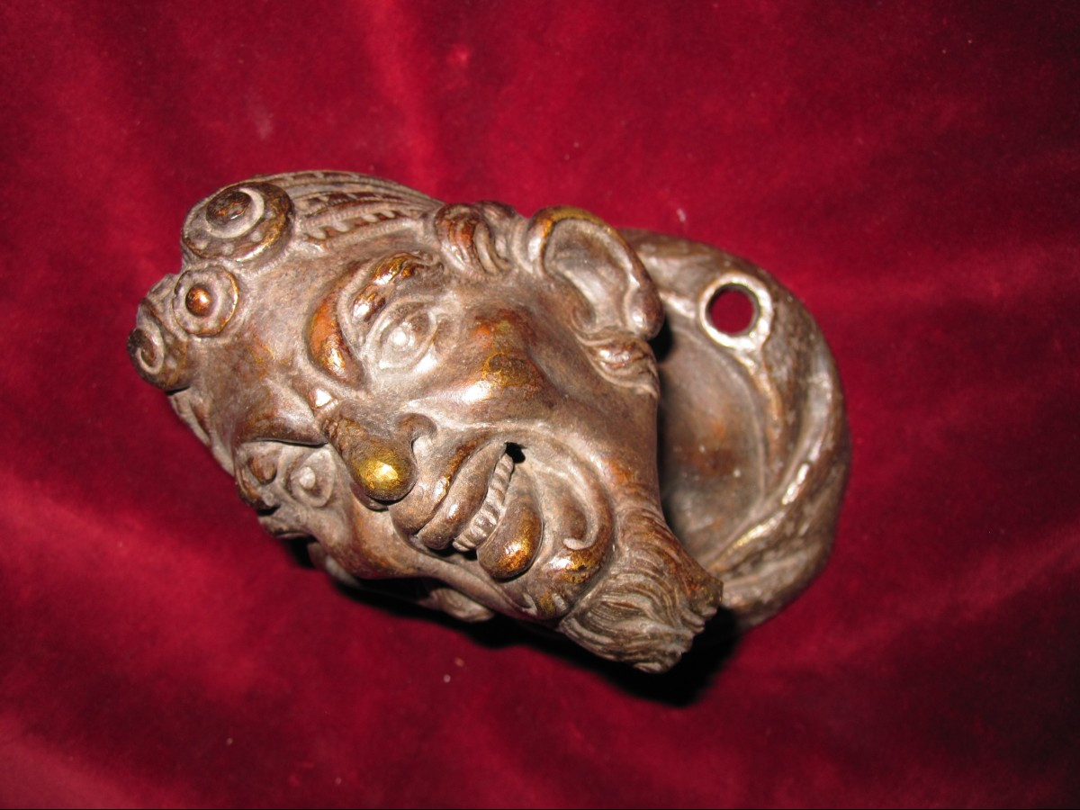 Satyr. Venetian Door Handle Attributed To Nicolo De' Conti, 16th Century.