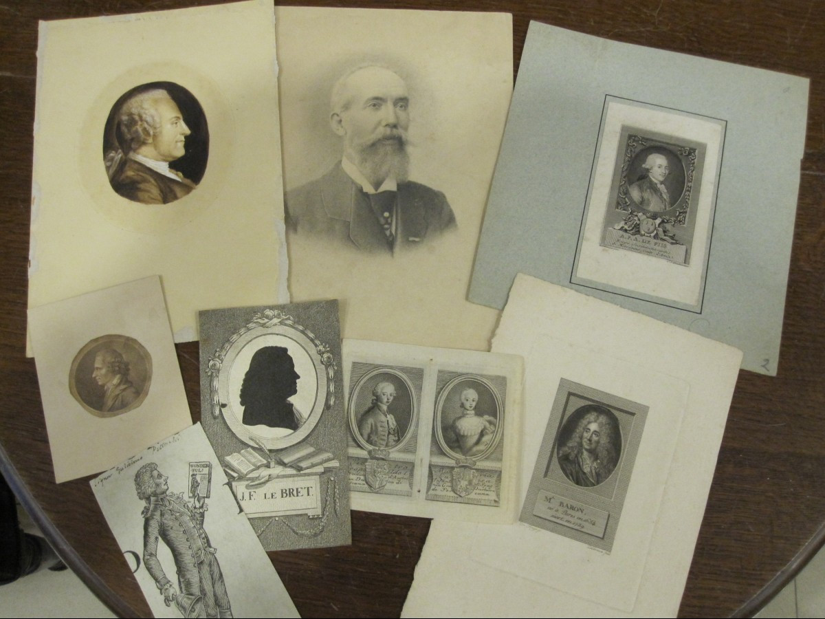 Collection Of Portraits. 2 Drawings And 7 Engravings. 18th And 19th Centuries. 