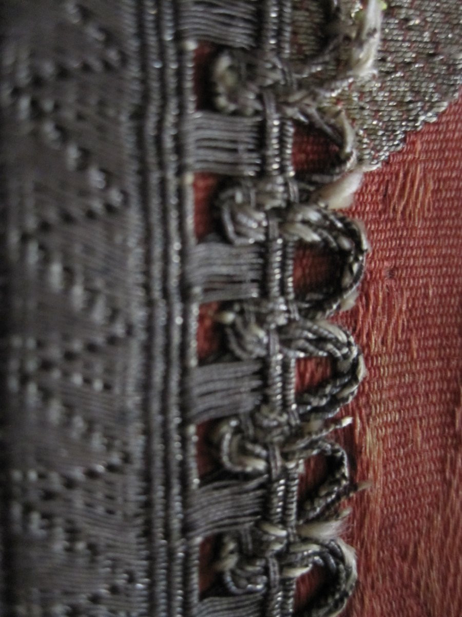 Corporel liturgique en soie brodée et fils d'argent. XVIIIe siècle-photo-5
