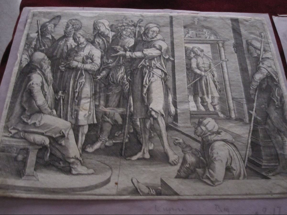 Luc de Leyde : Scènes de la vie de Joseph. Version inversée de quatre gravures de cette série. -photo-2