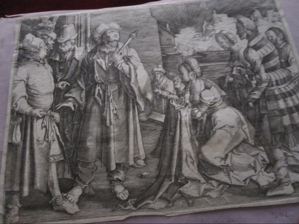 Luc de Leyde : Scènes de la vie de Joseph. Version inversée de quatre gravures de cette série. -photo-3