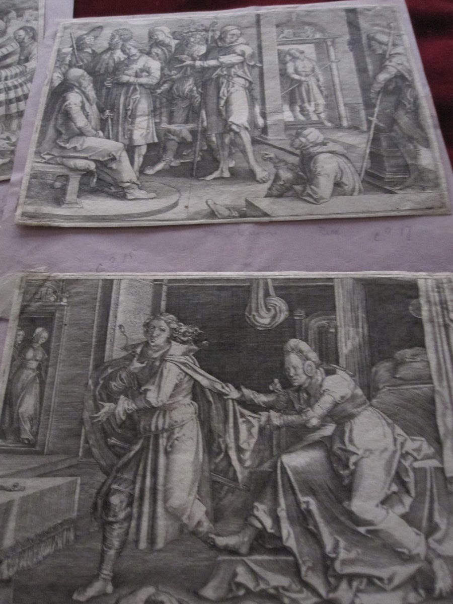 Luc de Leyde : Scènes de la vie de Joseph. Version inversée de quatre gravures de cette série. -photo-4