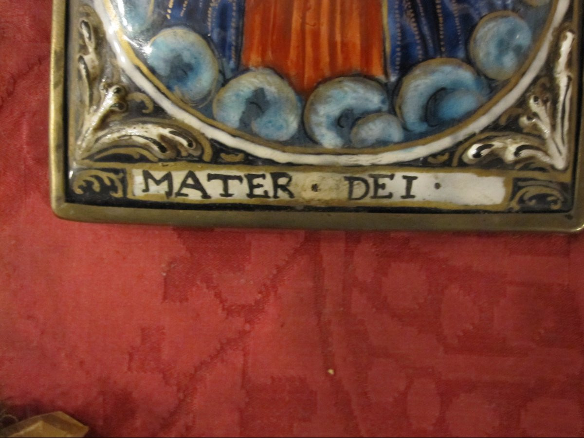 Virgin Mary In Prayer. Limoges Enamel Attributed To The Laudin Family. 17th-18th Century-photo-8