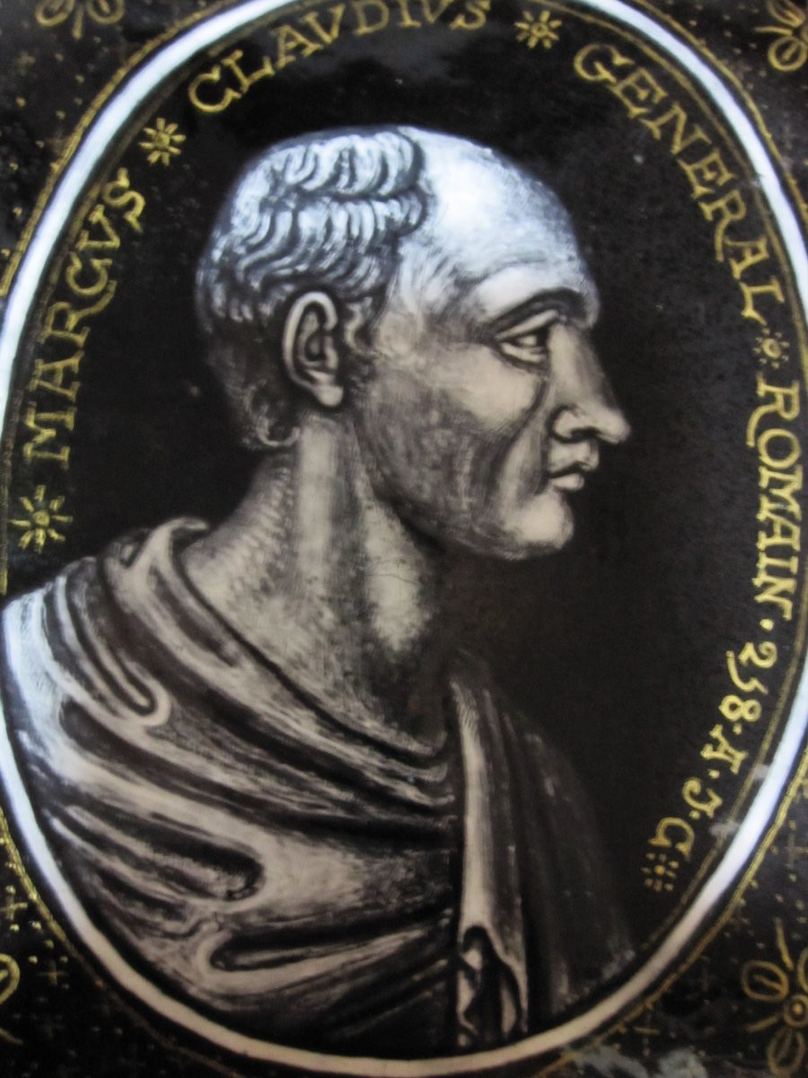 Marc Claudius. Général romain. Plaque de cuivre émaillé de Limoges. XVIIe ou XVIIIe siècle.-photo-5