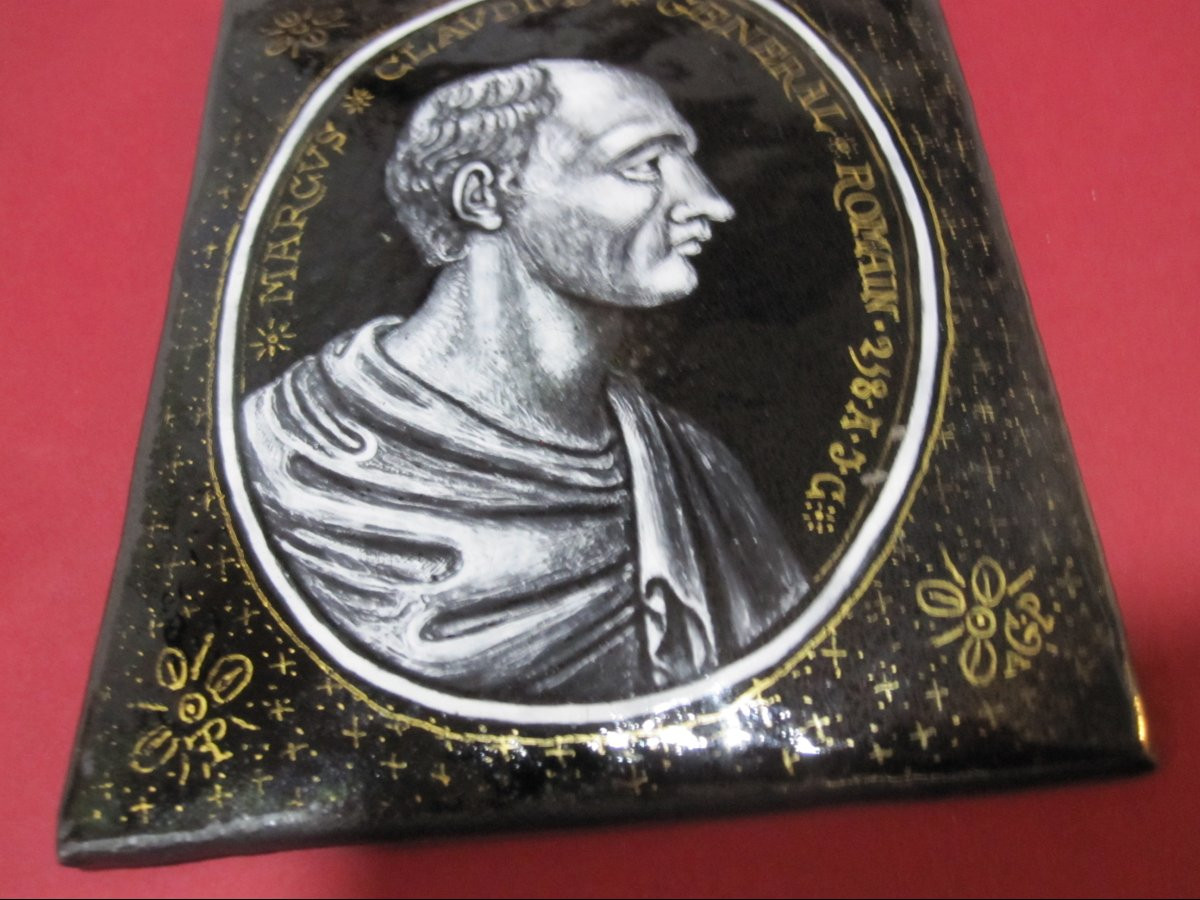 Marc Claudius. Général romain. Plaque de cuivre émaillé de Limoges. XVIIe ou XVIIIe siècle.-photo-6