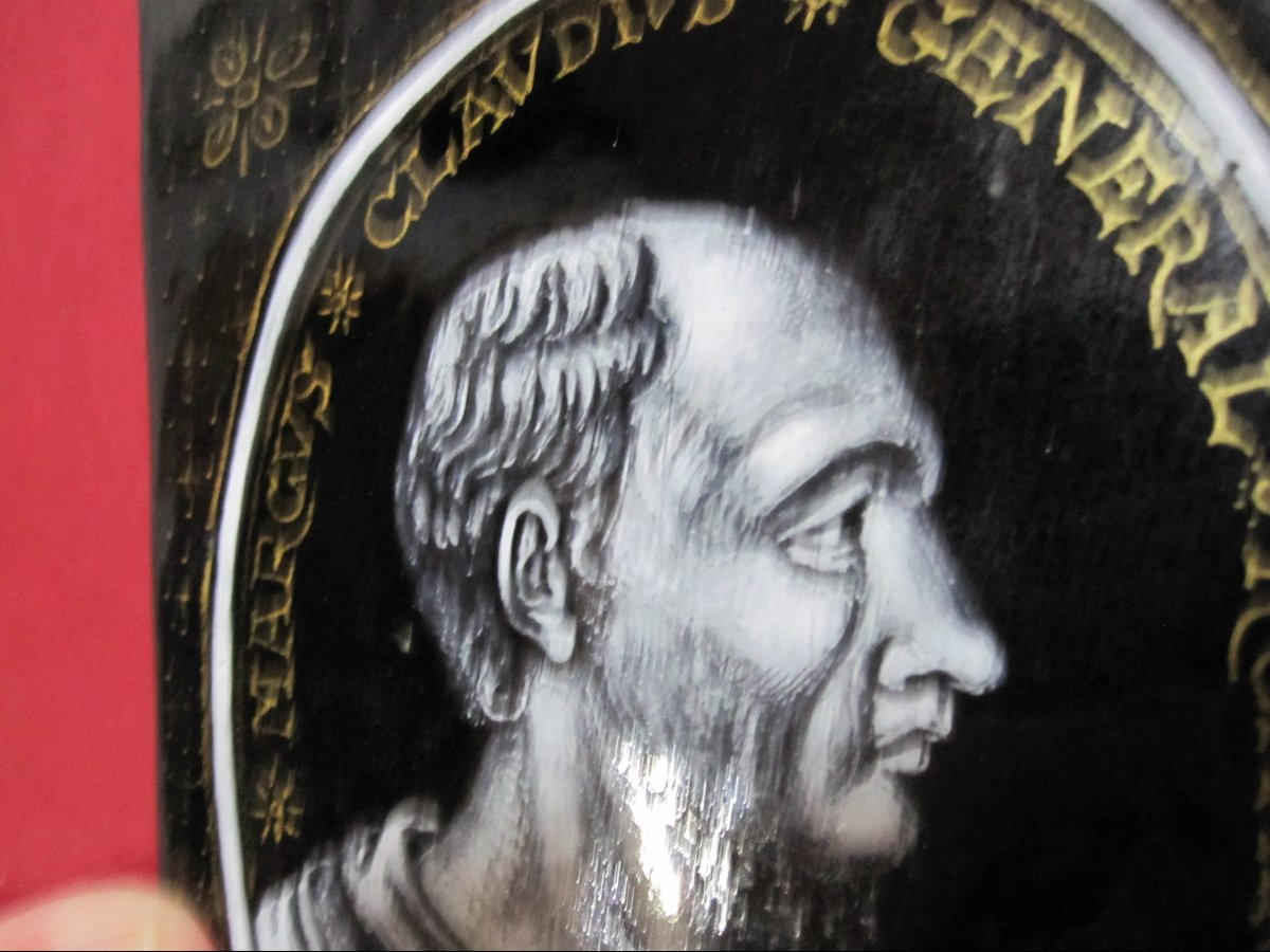 Marc Claudius. Général romain. Plaque de cuivre émaillé de Limoges. XVIIe ou XVIIIe siècle.-photo-7