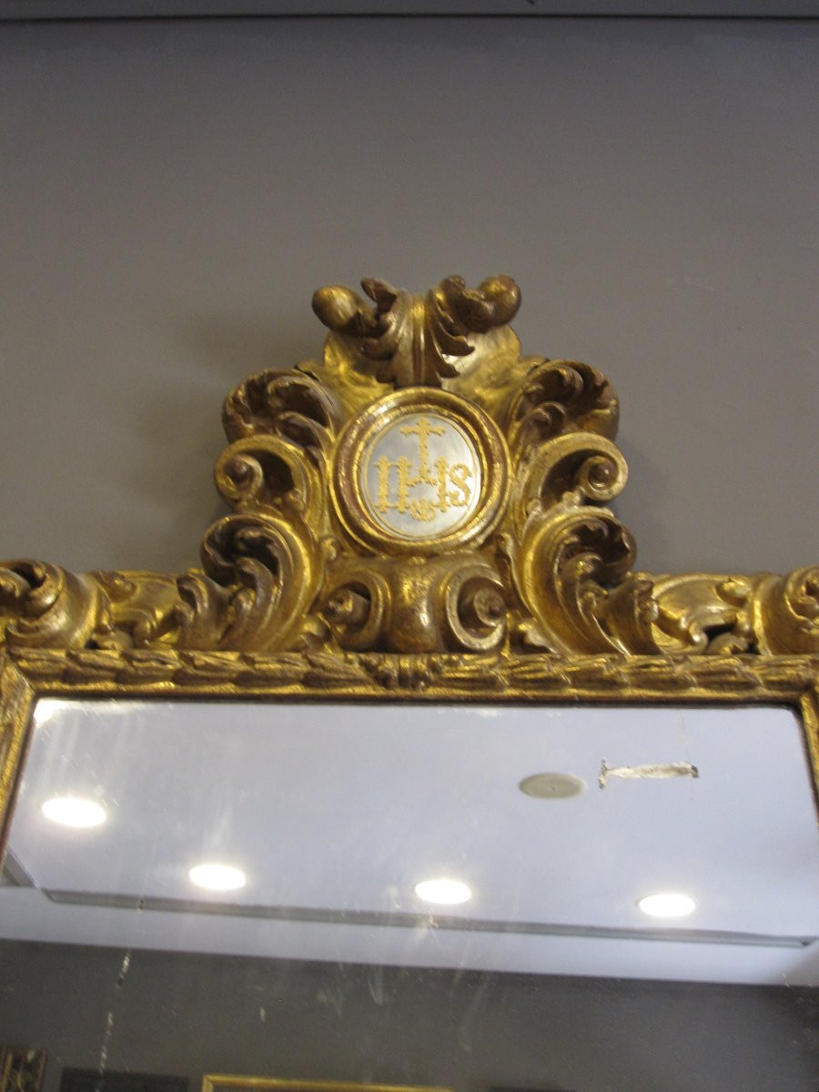 Grand cadre baroque sculpté et doré. XVIIe siècle-photo-3