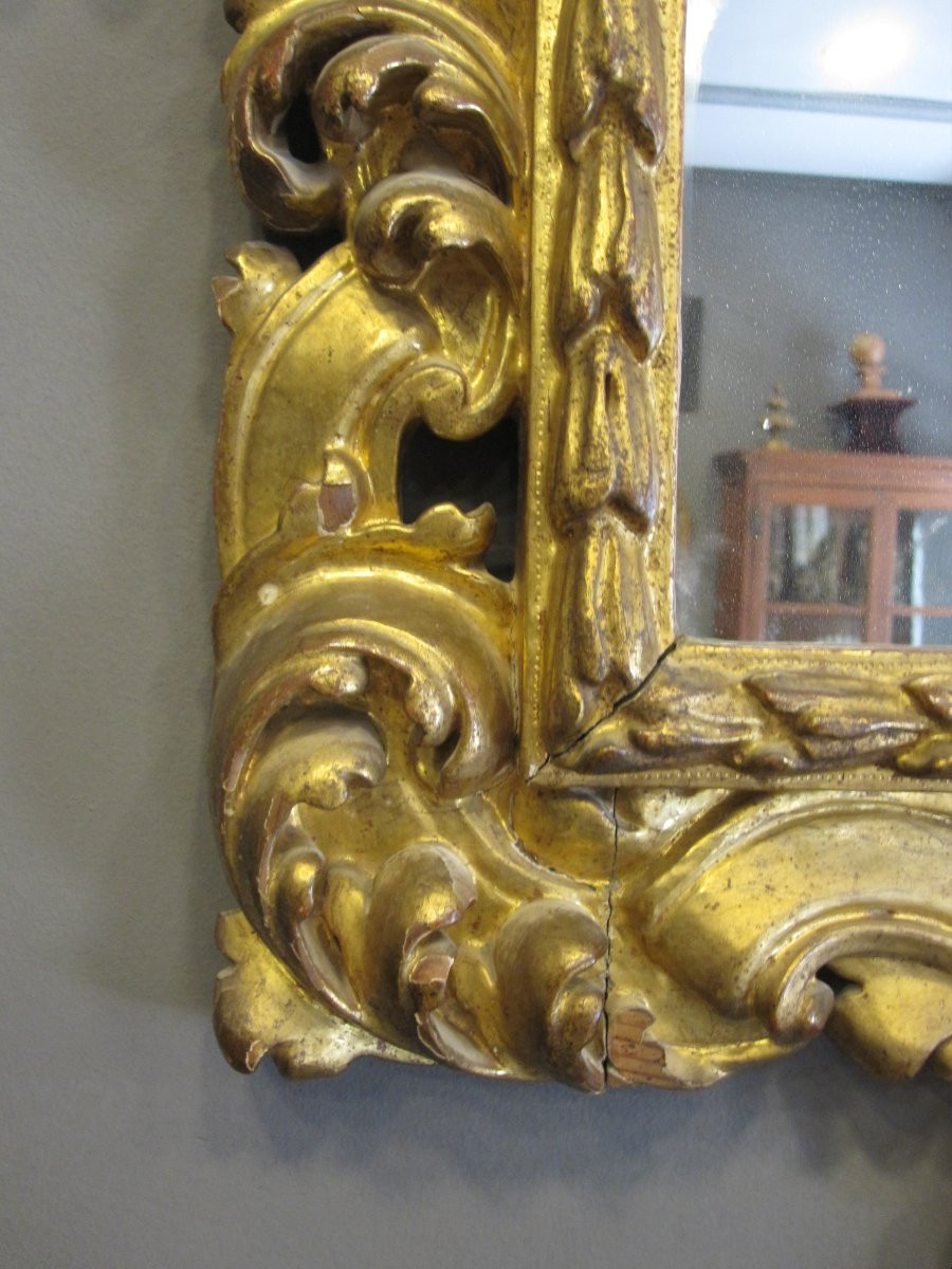 Grand cadre baroque sculpté et doré. XVIIe siècle-photo-4