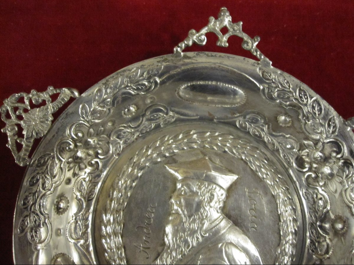 Silver Bowl, Chased And Embossed With A Bust Of Andrea Doria. Italy, 17th Or 18th Century-photo-3