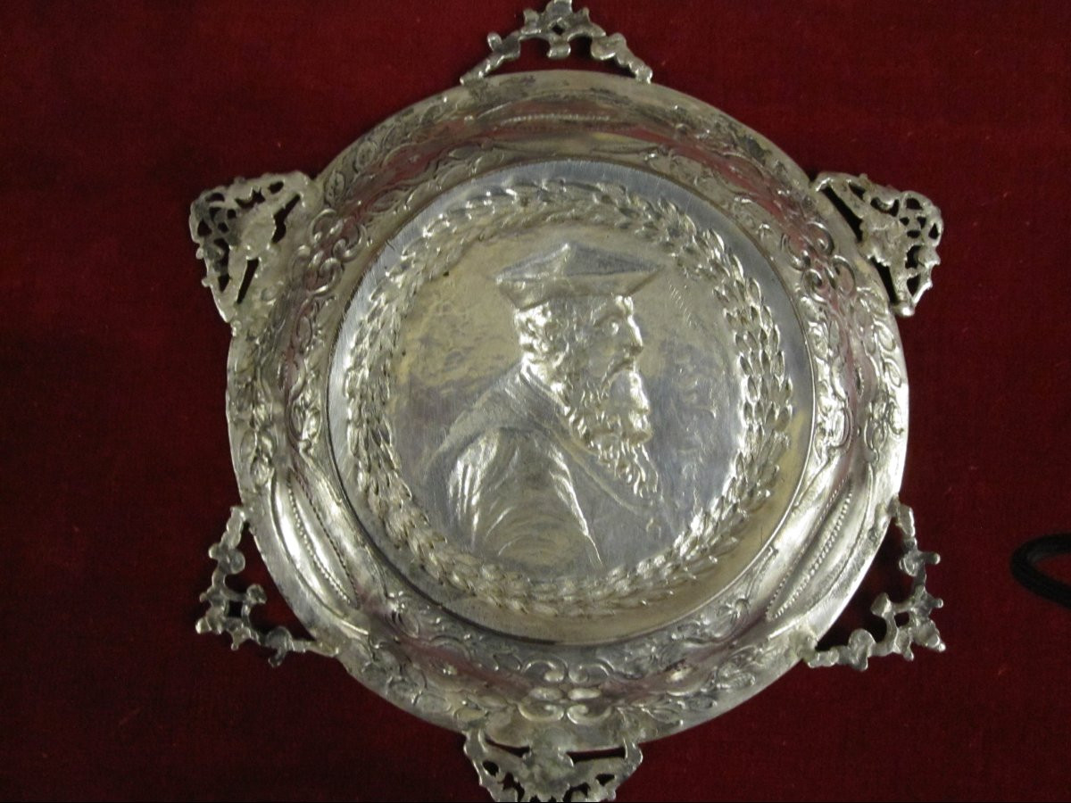 Silver Bowl, Chased And Embossed With A Bust Of Andrea Doria. Italy, 17th Or 18th Century-photo-4