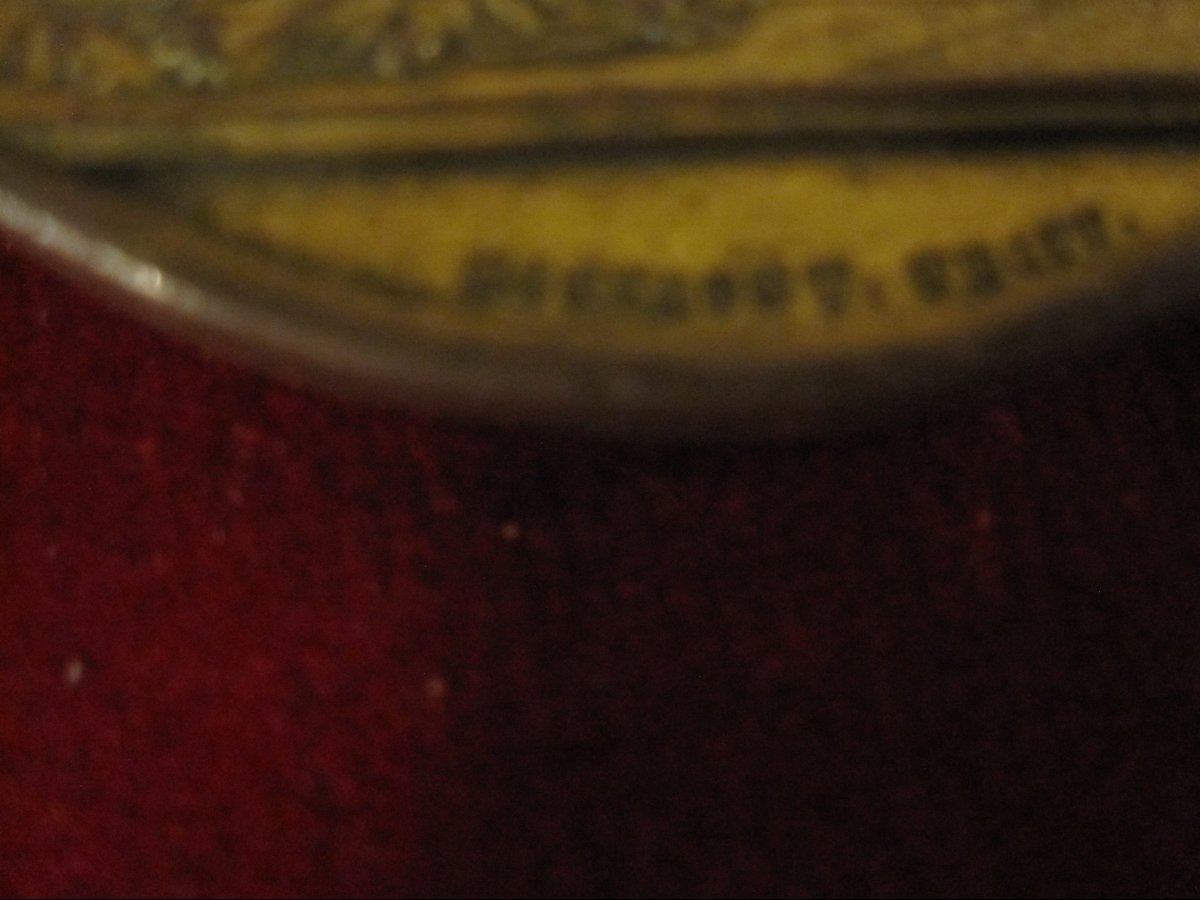 Commemorative Medal In Gilded Copper Depicting The History Of France. Bust Of Napoleon. 183-photo-2