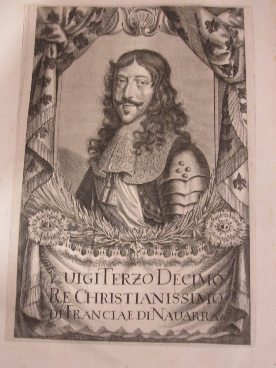 LOUIS XIII ET LE CARDINAL RICHELIEU. Paire de gravures de 1630. Signées H.J. Schollenberger-photo-2