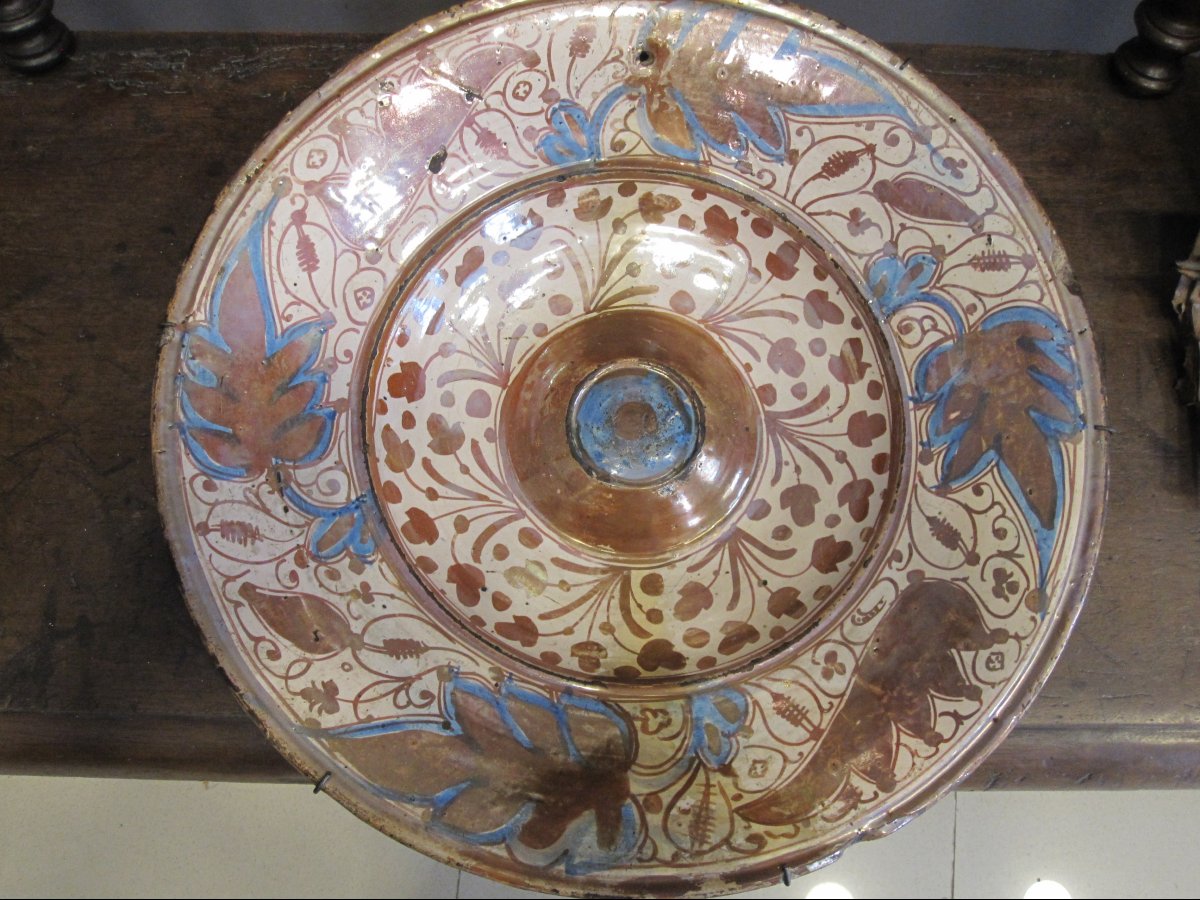 Hispano-moorish Glazed Earthenware Plate. Manises (valencia), 16th Century-photo-2