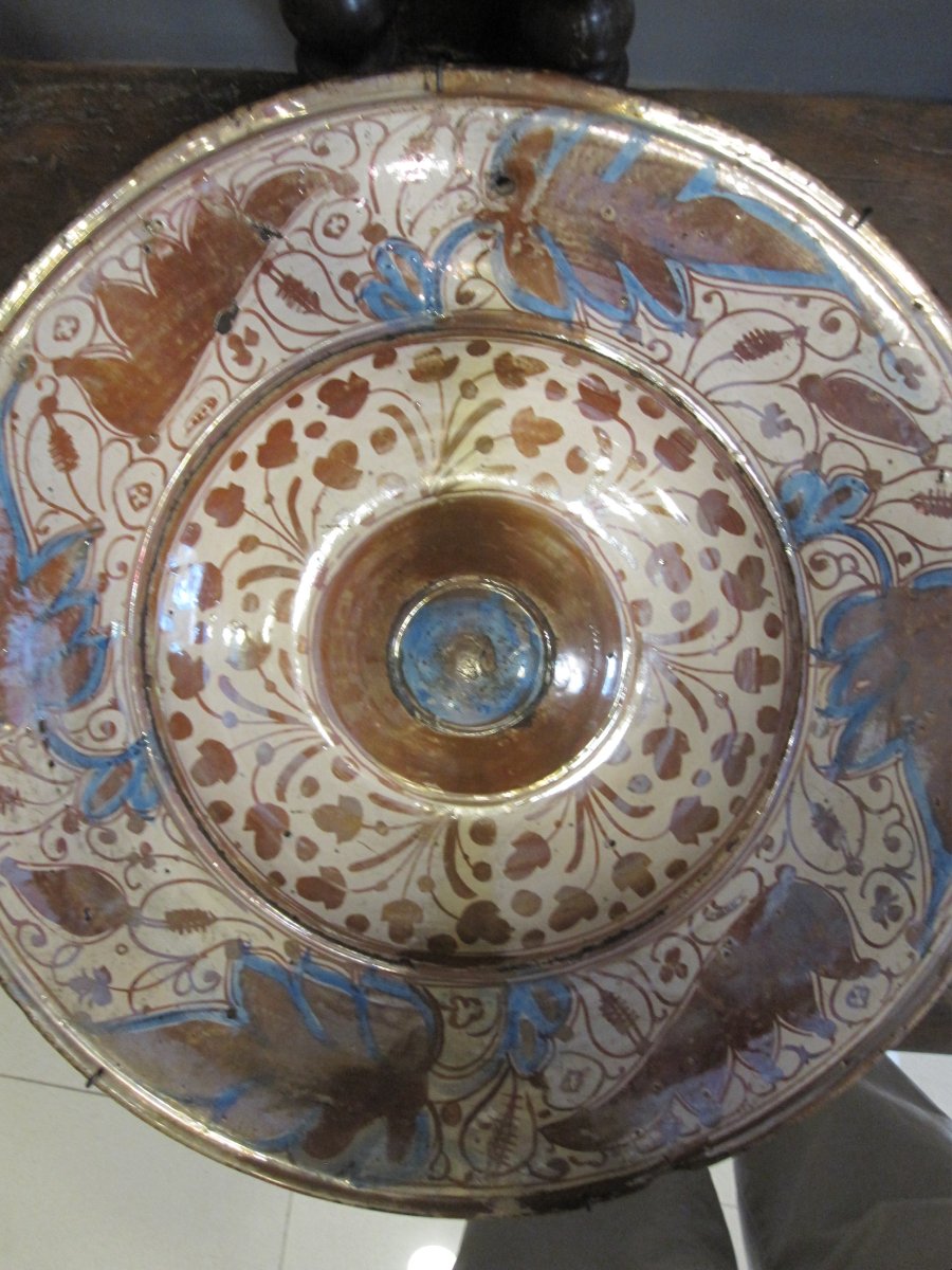 Hispano-moorish Glazed Earthenware Plate. Manises (valencia), 16th Century-photo-4