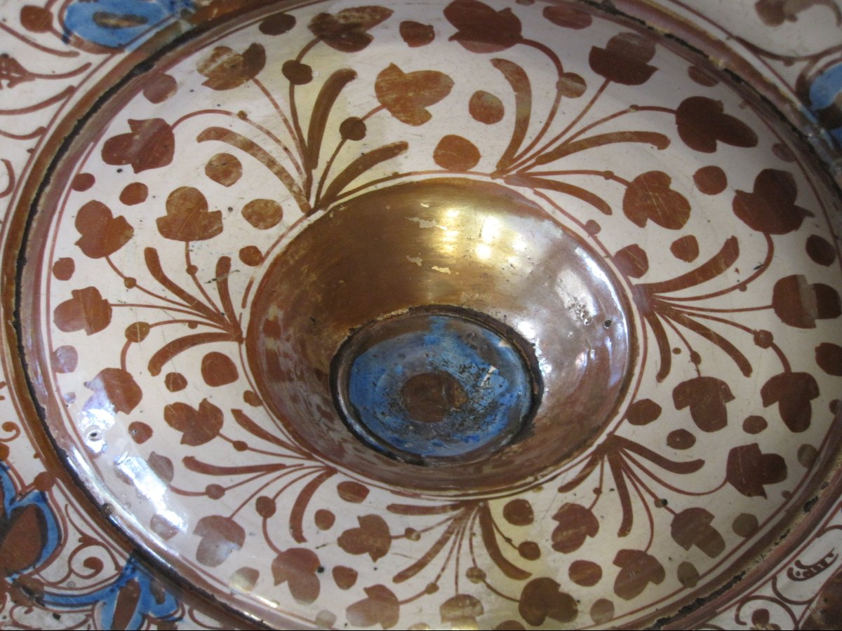 Hispano-moorish Glazed Earthenware Plate. Manises (valencia), 16th Century-photo-5