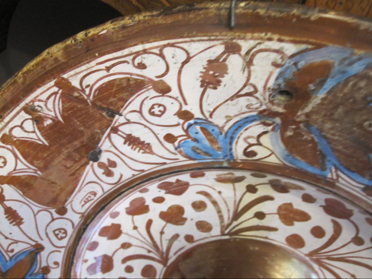 Hispano-moorish Glazed Earthenware Plate. Manises (valencia), 16th Century-photo-6