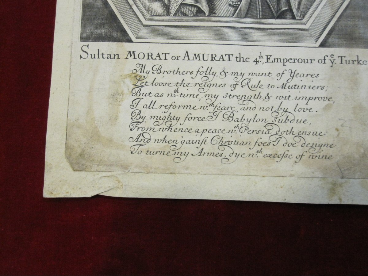 Sultan Morat ou Amurat, empereur turc. 1623-1640. Gravure sur cuivre du XVIIe siècle -photo-4