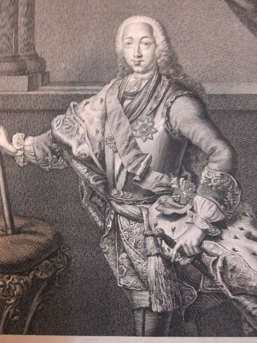 Pierre Feodorowitz. Grand Duke Of Russia. 18th-century Engraving.-photo-2