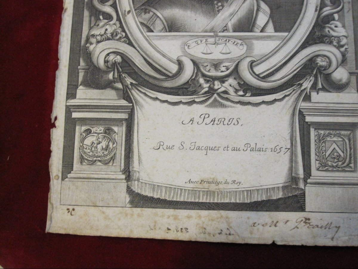 Michel De Montaigne. Frontispiece With A Portrait From 1657. Copper Engraving-photo-3