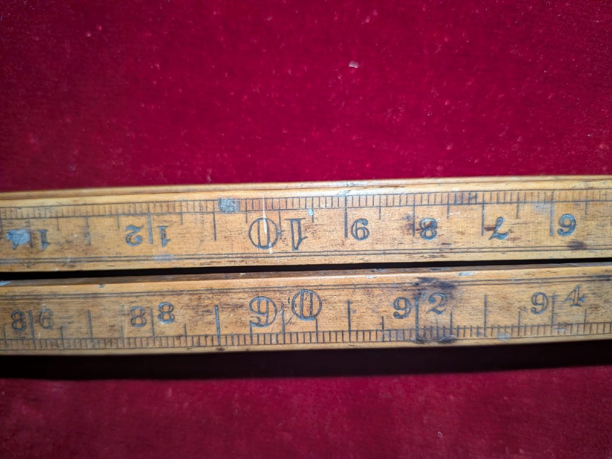 A 19th-century Spanish Measuring Rod, Marked In Feet And Centimeters.-photo-2